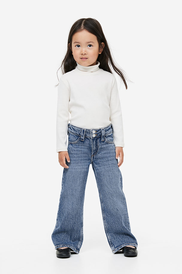 H&M Wide Leg Jeans Denimblå