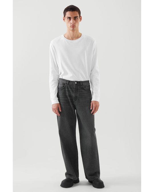 COS Relaxed-fit Wide-leg Jeans Washed Black