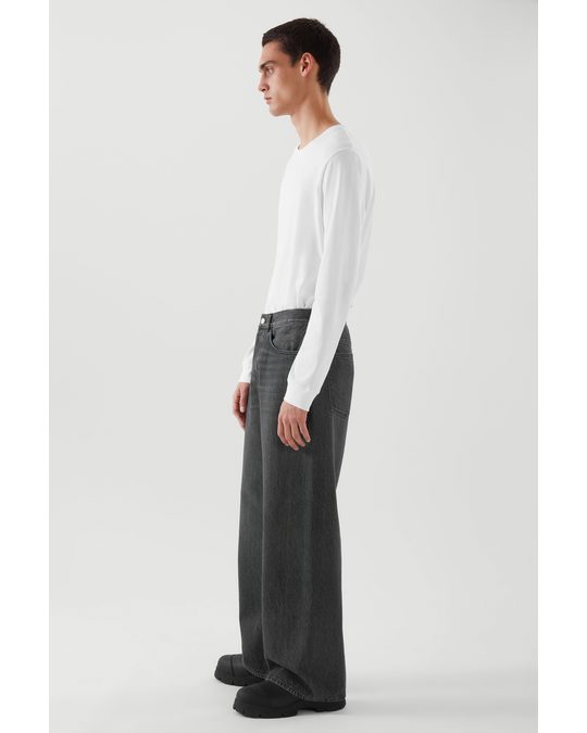 COS Relaxed-fit Wide-leg Jeans Washed Black