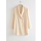 Sequin Double Breasted Blazer Dress Creme