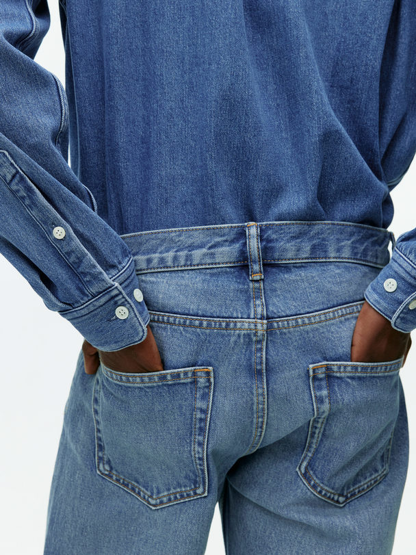 ARKET Park Raka Jeans Med Klassisk Passform Vintageblå