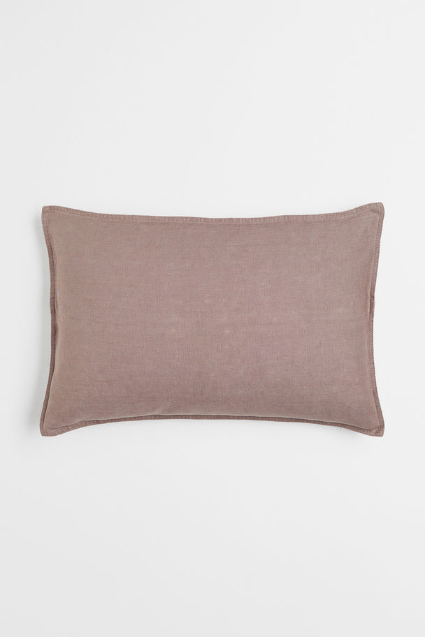 H&M HOME Washed Linen Cushion Cover Dark Greige