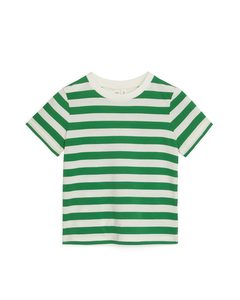 Gestreiftes T-Shirt Grün/Weiß