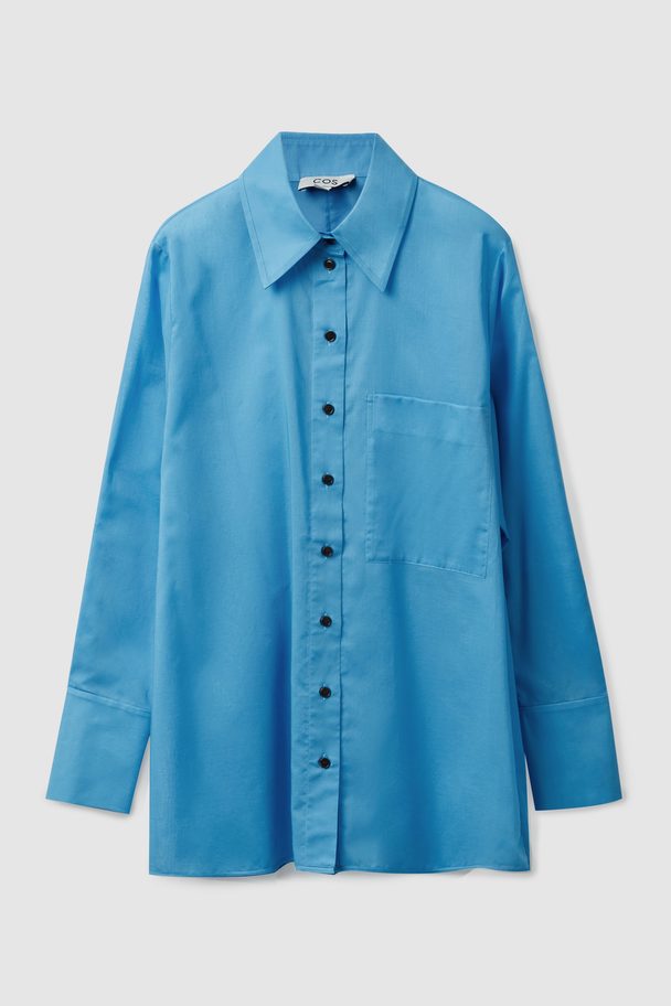 COS | Semi-sheer Oversized Shirt Blue