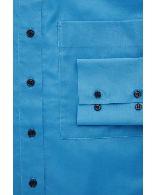COS Semi-sheer Oversized Shirt Blue