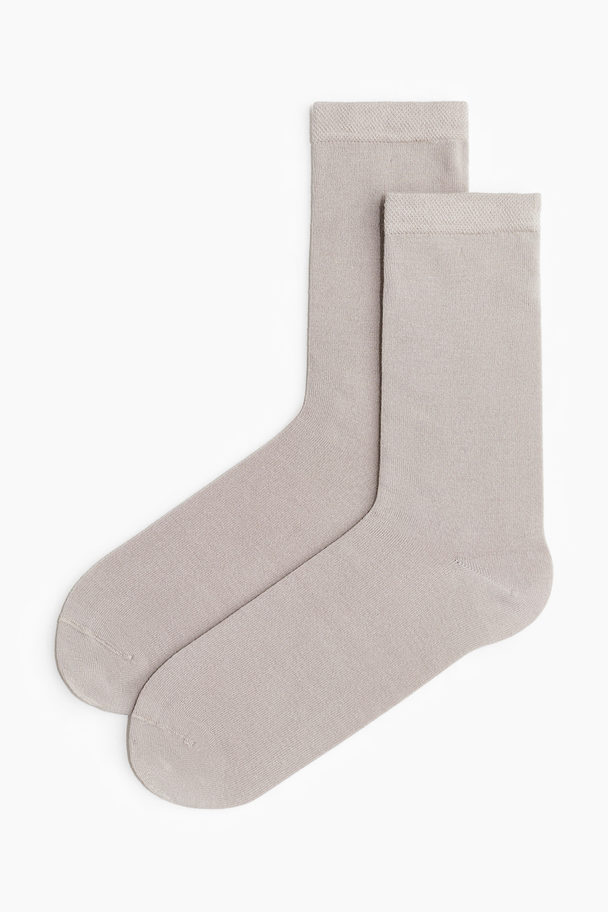 H&M Socken aus Bambusmischung Hellbeige