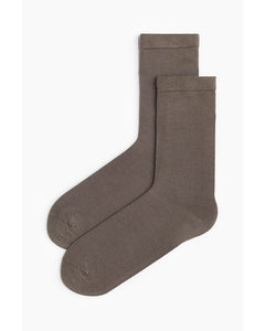 Socken aus Bambusmischung Dunkelbeige