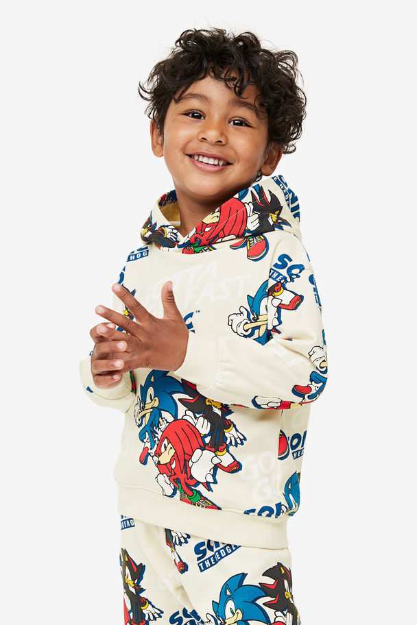H&M Capuchonsweater Met Print Roomwit/sonic The Hedgehog