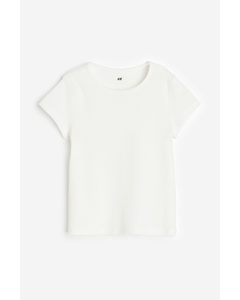 Ribbed Cotton Top White