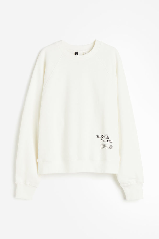 H&M Sweatshirt Med Tryck Crèmevit/the British Museum