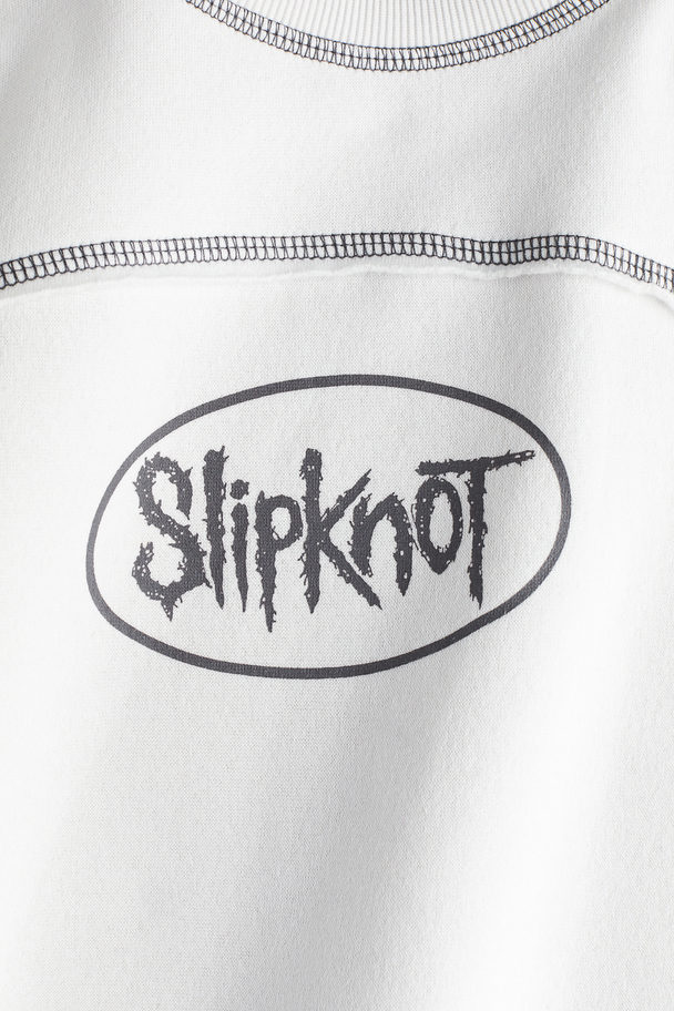 H&M Sweatshirt mit Print Hellgrau/Slipknot