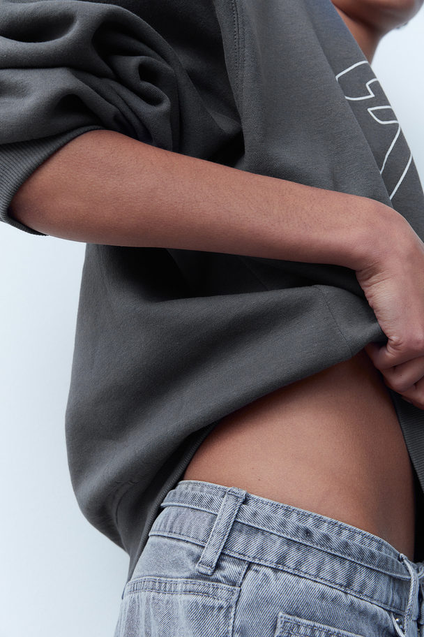 H&M Printed Sweatshirt Dark Grey/fender