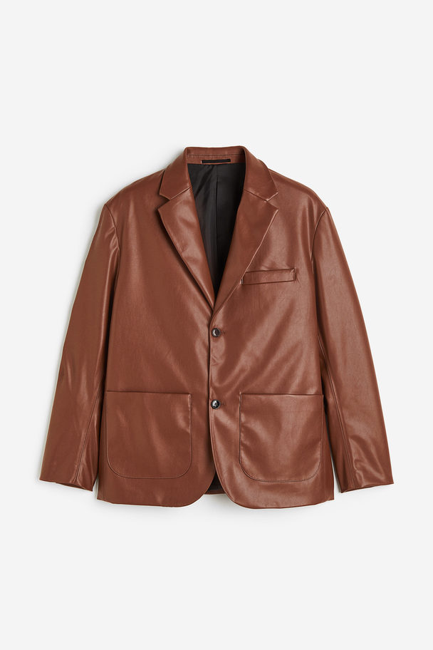 H&M Relaxed Fit Unconstructed Jacket Brown
