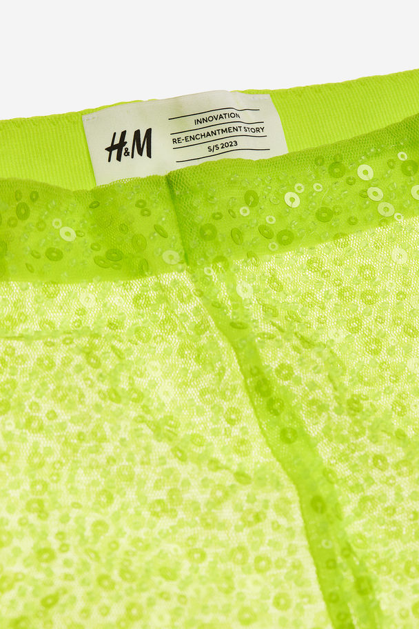 H&M Verzierte Mesh-Hose Limegrün