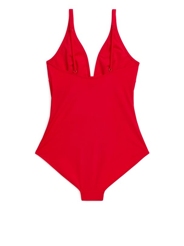 ARKET Badeanzug mit V-Ausschnitt Rot