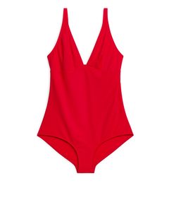 V-neck Swimsuit Red