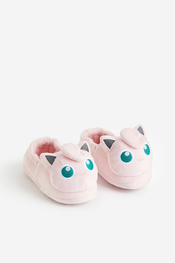 H&M Fluffy Slippers Light Pink/pokémon