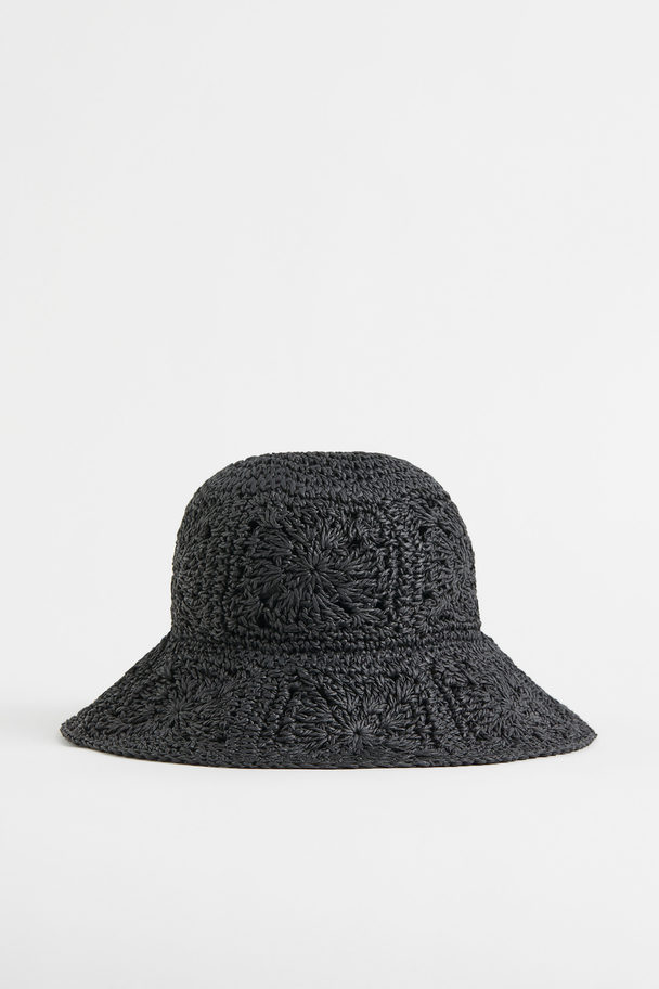 H&M Straw Hat Black