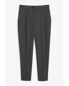 Tailored tapered trousers Black and white checks