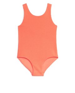 Seersucker Swimsuit Orange