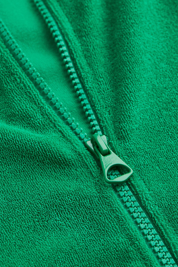 H&M Relaxed Fit Treningsjakke I Frotté Klargrønn