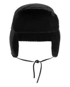Faux Fur Trapper Hat Black
