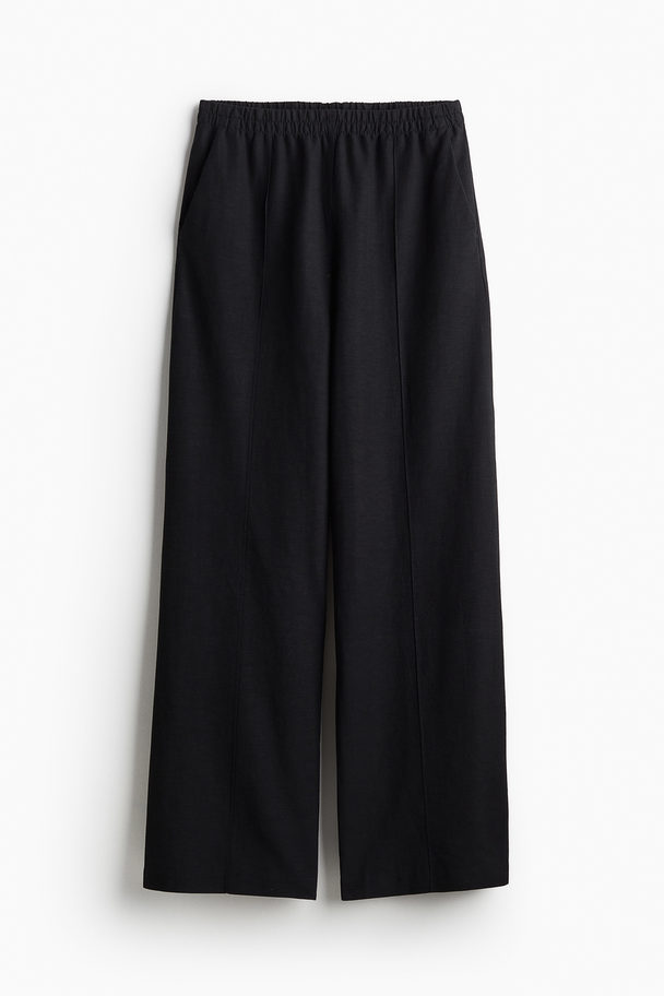 H&M Hose aus Leinenmix Schwarz