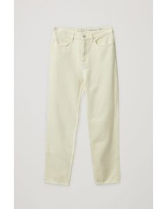 Cropped Straight Jeans Yellow