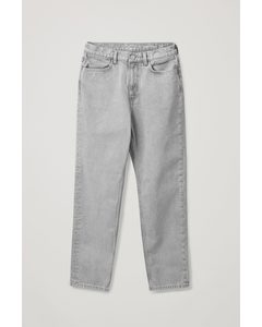 Cropped Straight Jeans Grey