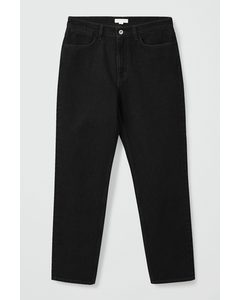 Cropped Straight Jeans Black