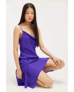 Asymmetric Sleeveless Midi Dress Bright Purple