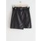 Belted Leather Mini Skirt Black