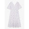 Short Sleeve Maxi Dress White And Purple Flower Print