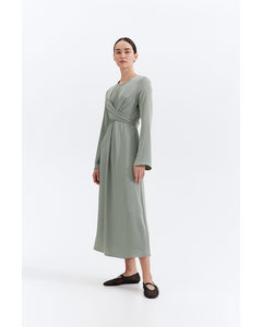 Mama Satin Nursing Dress Sage Green