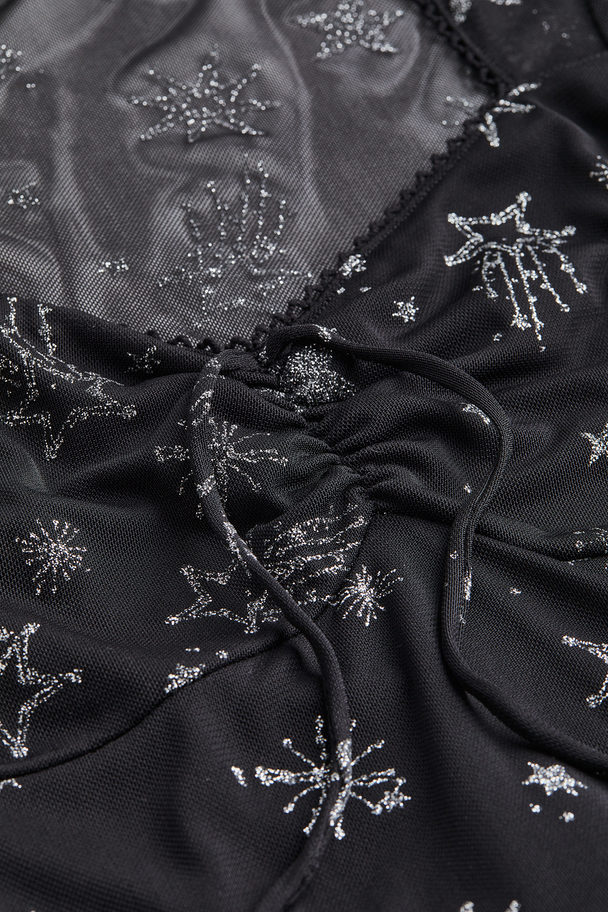 H&M Glittery Mesh Dress Black/stars