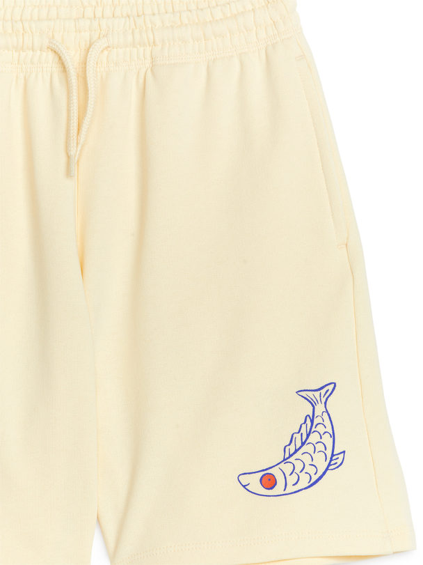 ARKET Print-detail Shorts Pale Yellow