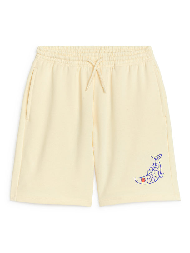 ARKET Print-detail Shorts Pale Yellow