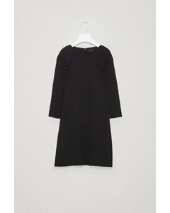Dress With Gathered Sleeves Black