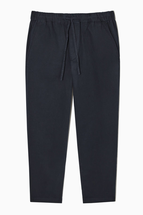COS Relaxed-fit Drawstring Twill Trousers  Navy