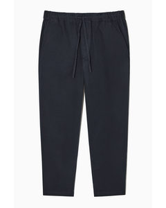 Relaxed-fit Drawstring Twill Trousers  Navy
