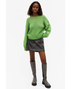Structured Knit Sweater Green