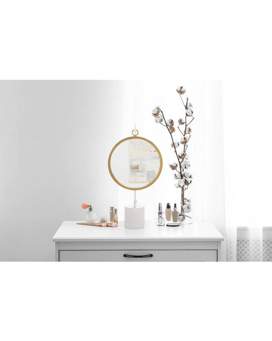 360Living Table Mirror Eleganca 225 White / Gold