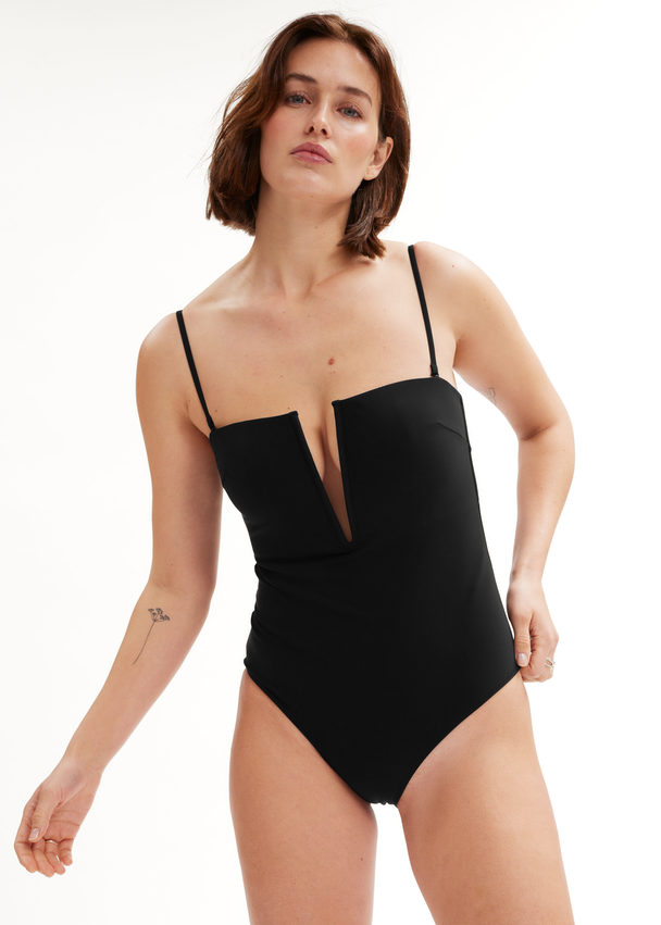 & Other Stories V-cut Swimsuit Black