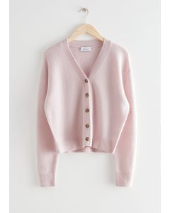 Wool Blend Knit Cardigan Light Pink
