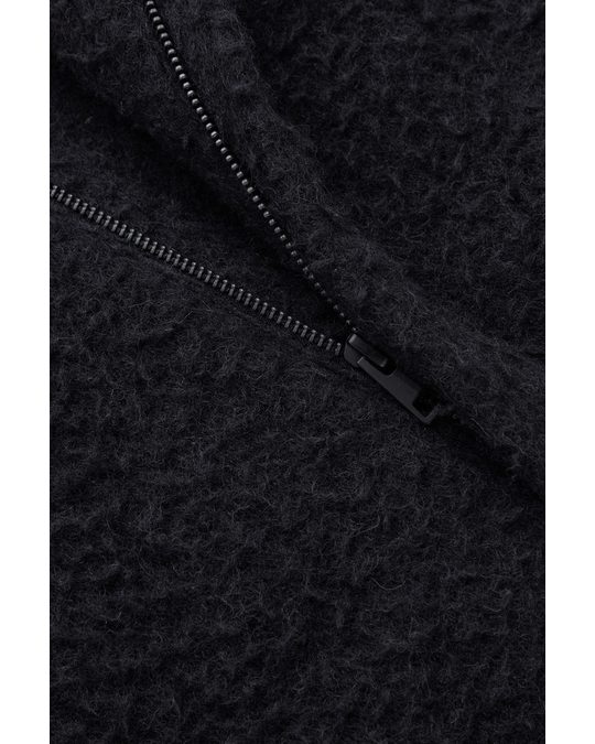 COS Wool Textured Overshirt Black