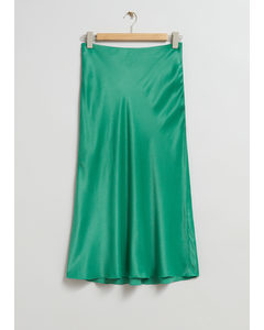 A-line Midi Skirt Bright Green