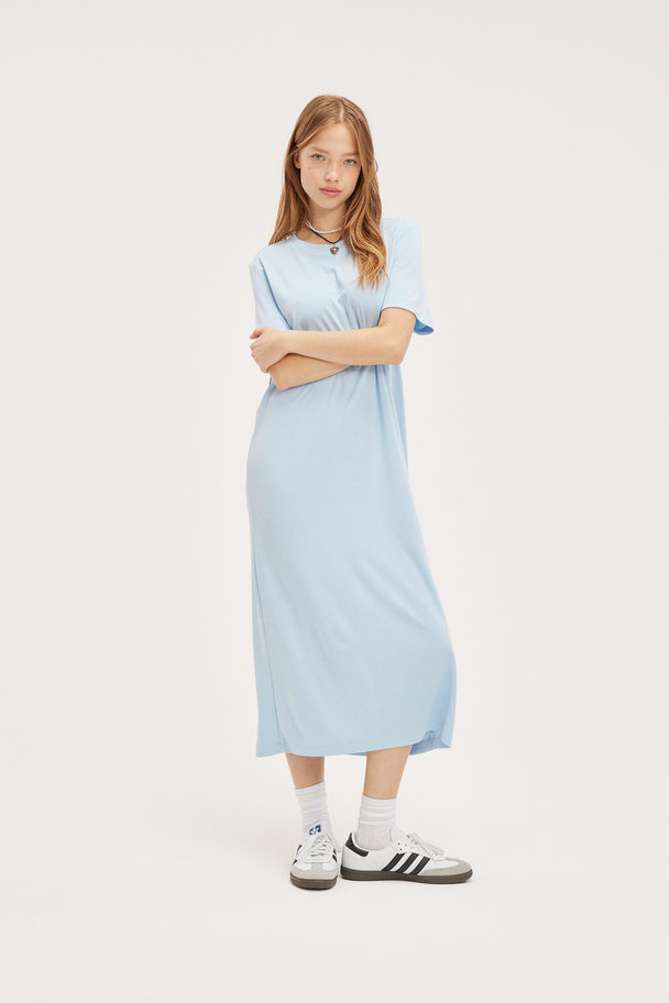 Monki Super Soft T-shirt Dress Light Blue