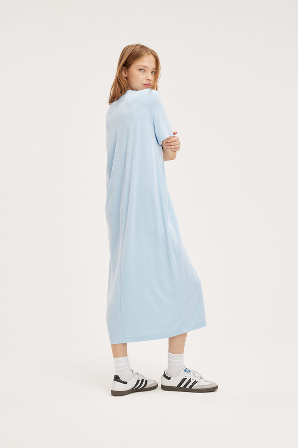 Monki Super Soft T-shirt Dress Light Blue