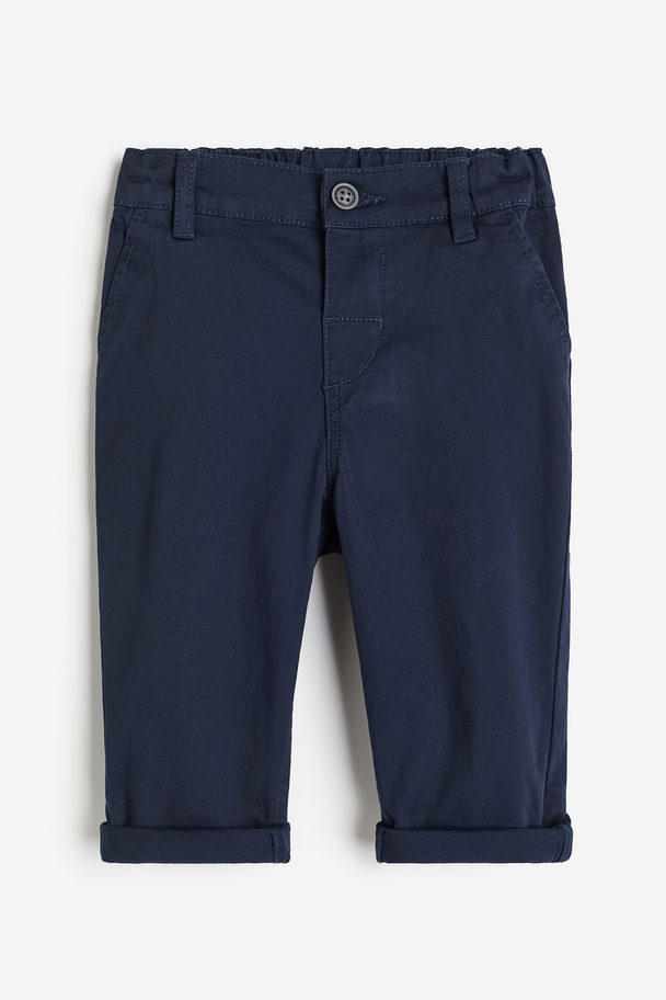 H&M Katoenen Chino Marineblauw