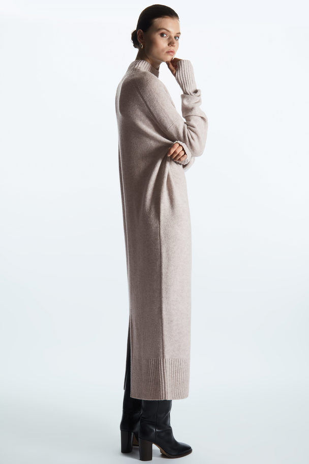 COS Longline Knitted Dress Beige